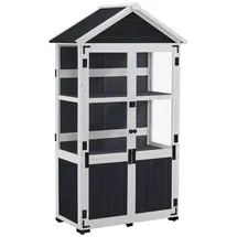 MCombo Gartenschrank Holz Klein 100 x 53 x 178 cm Anthrazitgrau