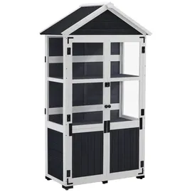MCombo Gartenschrank Holz Klein 100 x 53 x 178 cm Anthrazitgrau