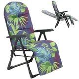 Kadax Gartensessel mit einstellbarer Rücklehne 110 x 60 x 90 cm violett/grün