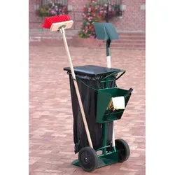 Reinigungswagen mit Halterungen für Abfallsäcke, Besen, Schaufel, Handschuhe etc.
