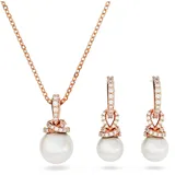 Swarovski Originally Set, Kristallperle, Weiß, Roségold-Legierungsschicht