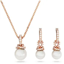 Swarovski Originally Set, Kristallperle, Weiß, Roségold-Legierungsschicht