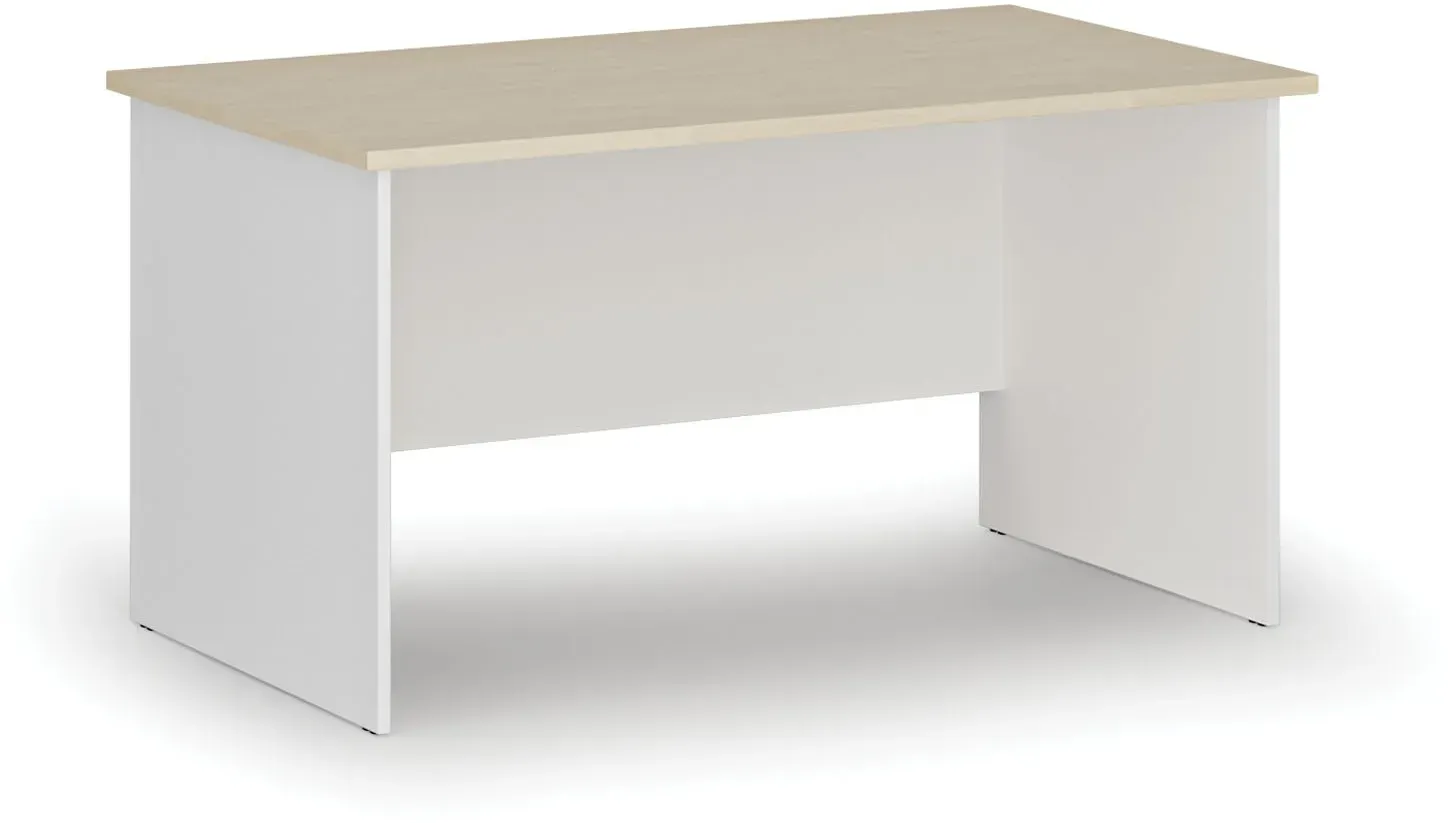 Bürotisch PRIMO WHITE, 140x80 cm, weiß/Birke