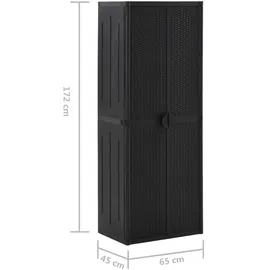 vidaXL Gartenschrank 0,65 x 0,45 x 1,72 schwarz