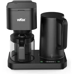 WKM KWK-1600 Kombinierte Kaffeemaschine + Wasserkocher, 1600W, LED-Display, Touch-Tasten, Warmhaltefunktion