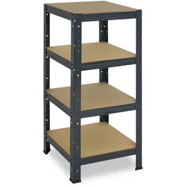shelfplaza Schwerlastregal Metall 100x60x60 cm Anthrazit 4 Böden 175 kg Traglast pro Boden