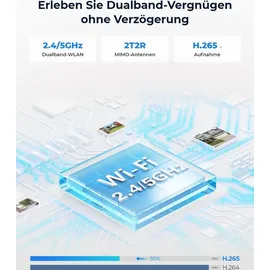 Reolink 4K WLAN Überwachungskamera Außenbereich,Innenbereich 8MP,Farbige Nachtsicht,2,4/5 GHz Dualband-WLAN,Intelligente Erkennung, - Weiß