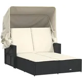 vidaXL Doppel-Sonnenliege 200 x 58 x 30 cm Schwarz