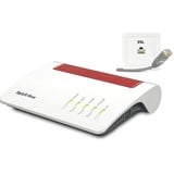 AVM FRITZ!Box 7590 AX VDSL/ADSL Wi-Fi 6 WLAN-Mesh-Rou­ter 3600 Mbit/s DSL-Router, 2,4GHz/5GHz rot|weiß