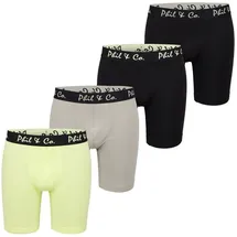 Phil & Co. Retro Boxer limone / grau / schwarz M 4er Pack