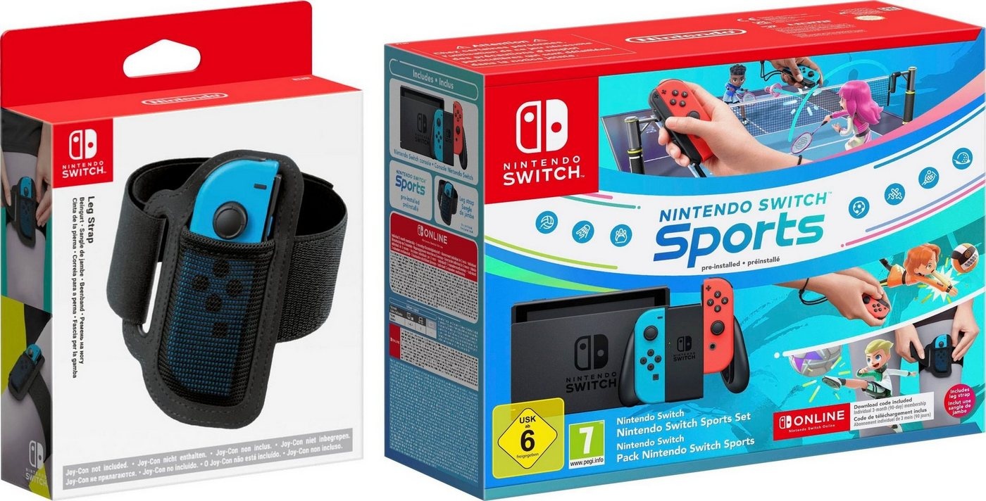 Nintendo Switch Konsole Switch Sports Set inkl. Spiel & Beingurt (Bundle) schwarz