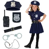 Morph Polizistin Kostüm Kinder Mädchen, Mädchen Polizei Kostüm, Polizeikostüm Kinder Mädchen, Kinder Kostüm Polizistin, Karneval Kostüm Mädchen Polizistin S