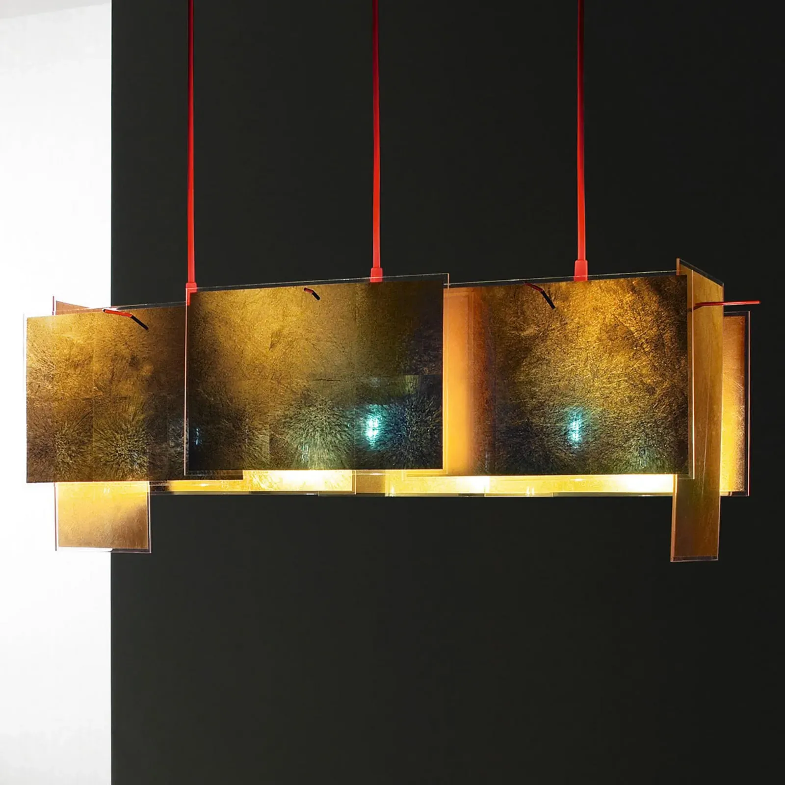 Pendelleuchte Ingo Maurer, 24 Karat Blau M, dimmbar, Gold / Messing, für Wohnzimmer, Kunststoff, Design - 27 - 27 - 18