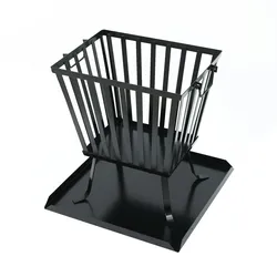 TAINO Feuerkorb Eckig mit Funkenschutz Unterlage Garten Outdoor Stahl Schwarz