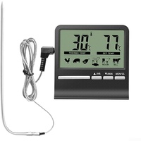 Fleischthermometer für Ofen Kochen, Grill Ofen Thermometer BBQ Küche Backen Sonde Typ Lebensmittelthermometer, Digitales Grillthermometer mit großem LCD-Display