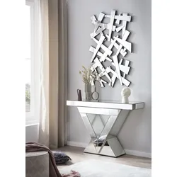 Konsolentisch SALESFEVER, silber (silber, verspiegelt, silber, silber), B:120cm H:80cm T:35,5cm, Tische, verspiegelt, in edler Form und besonderer Optik