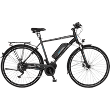 Fischer VIATOR ETD 1861 Trekkingrad (Laufradgröße: 28 Zoll, Rahmenhöhe: 44 cm, Damen-Rad, 627 Wh, Schwarz matt)