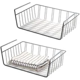 ELUNO Schrankkorb 2er Set inklusive Einlegeböden und Kratzschutz  onesize grau