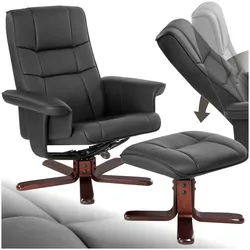 tectake® Fernsehsessel, mit Hocker, 360° drehbar, Belastbarkeit 120 kg