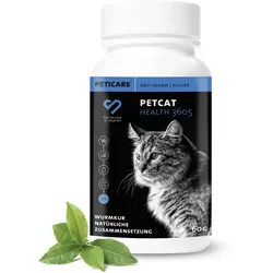 Peticare Wurm-Mix Pulver für Katzen, Natürliche Alternative 60 g