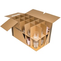 karton-billiger - 10x Gläserkarton - Umzugskarton für Gläser, Tassen und Flaschen - 15-30 Fächer
