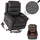 MCW Fernsehsessel MCW-K63 Chenille 220 g/m2 75 x 100 x 90 cm Dunkelgrau mit Liegefunktion und Massage