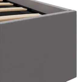 vidaXL Bett mit Bettkasten Hydraulisch LED Grau Kunstleder 100x200 cm