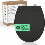 instmaier WC-Sitz instmaier Helma, Toilettendeckel mit Absenkautomatik, Absenkautomatik, zur Reinigung abnehmbar, Duroplast schwarz Oval