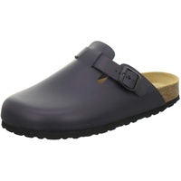 AFS-Schuhe 3900 Herren Clogs, Bequeme Hausschuhe für Männer, Pantoffeln aus Leder, Made in Germany (47 EU, Navy) - 47 EU