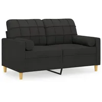 VidaXL 2-Sitzer-Sofa mit Zierkissen Schwarz 120 cm Stoff