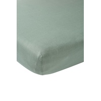 Meyco Baby Spannbettlaken Laufgittermatratze - Uni Stone Green - 75x95cm - Einzelpackung