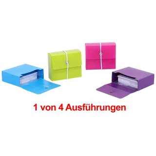 M&M Karteikasten DIN A8 Grün/Rot/Blau/Violett 3 Stück