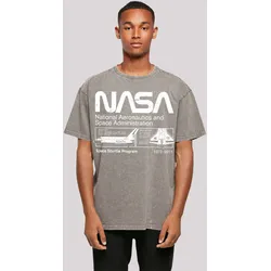 T-Shirt F4NT4STIC "Classic Space Shuttle", Herren, Gr. M, grau (asphalt), Obermaterial: 100% Baumwolle, casual, oversize, Rundhals, Kurzarm ohne Bündchen, Shirts, Print