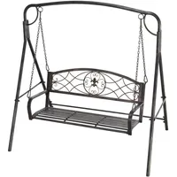 Outsunny Gartenschaukel Schwarz 2-Sitzer