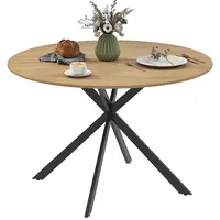 Homcom Runder Esstisch Ø 120 cm Eiche braun