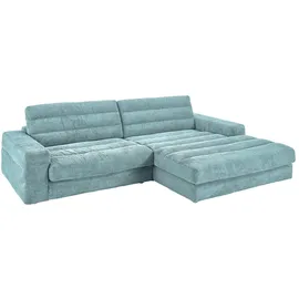 KAWOLA Ecksofa Lana Cord Recamiere rechts hellblau