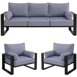beautysofa VERDINO Garten-Lounge-Set grau