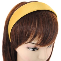 axy Breiter Haarreif mit Satin bezogen Damen Haarband Vintage Klassik-Look Hairband Stirnband HRK1 (Gelb)