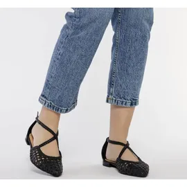 Gioseppo Leskovic Ballerinas aus Leder, Blau, mit Schnürung für Damen, Schwarz, 38 EU