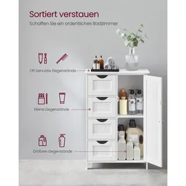 VASAGLE Badezimmerschrank 30 x 55 x 82 cm Weiß