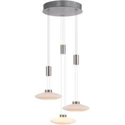 PAUL NEUHAUS Pendelleuchte "LAUTADA", grau (stahlfarben), B:53cm, Lampen, LED, dimmbar, Simply Dim, Memory, nach Trennung vom Netz