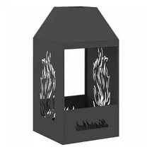 vidaXL Feuerplatz Schwarz 50 X 50 X 100 Cm Kaltgewalzter Stahl Vidaxl