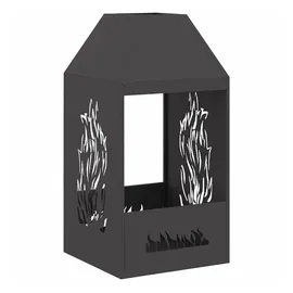 vidaXL Feuerplatz Schwarz 50 X 50 X 100 Cm Kaltgewalzter Stahl Vidaxl