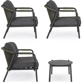 BIZZOTTO Miravet Garten-Lounge-Set Aluminium grau/grün