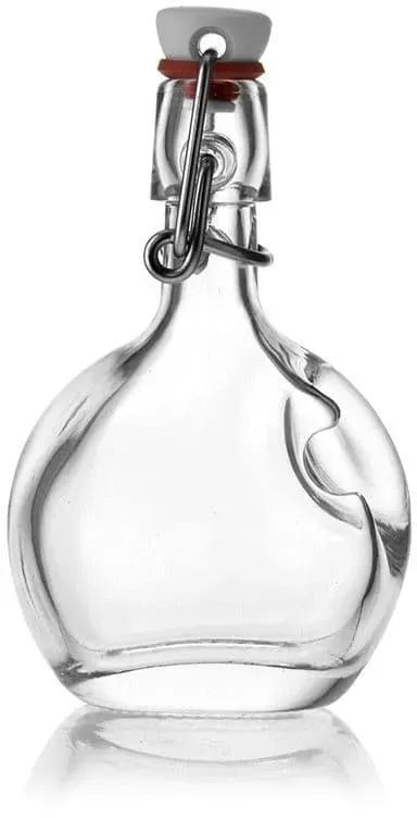 Glazen fles 'Lukas', 40 ml, ovaal, monding: beugelsluiting