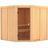 Woodfeeling Karibu Sauna Kotka 68 mm inkl. gratis Set im Wert von 181,99€