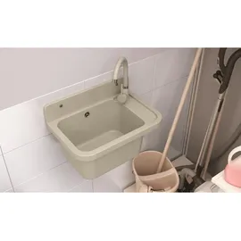 GRANITAN Spülbecken, Beige, Kunststoff, 50x34x31 cm, Küchen, Küchenausstattung, Küchenspülen