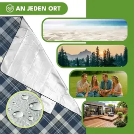 krumad Picknickdecke XXL 200 x 200 cm beige