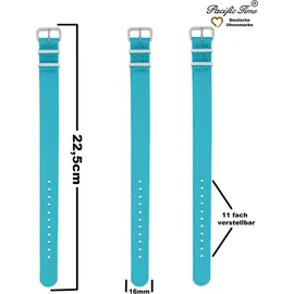 Pacific Time Lernuhr analog Quarz 10808 Gehäusefarbe blau Textilarmband hellblau