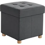 Relaxdays Hocker mit Stauraum Polyester 38 x 38 x 38 cm Dunkelgrau